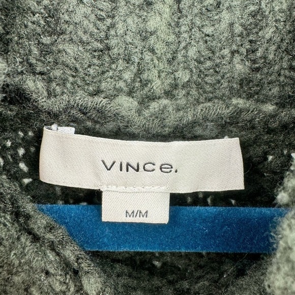 Vince Wool Blend Pullover Sweater Long Sleeve Mock Neck Hunter Green M NWOT - Picture 12 of 13